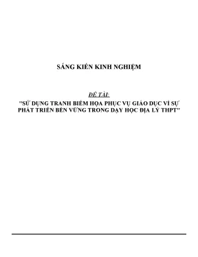 Skkn sử dụng tranh biếm họa phục vụ giáo dục vì sự phát triển bền vững trong dạy học địa lý thpt
