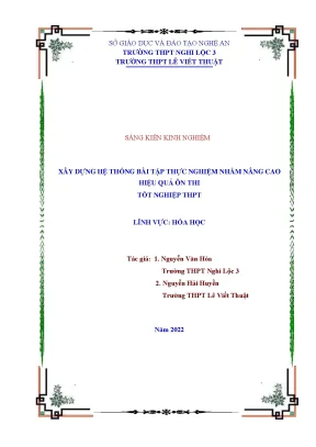 Skkn xây dựng hệ thống bài tập thực nghiệm nhằm nâng cao hiệu quả ôn thi tốt nghiệp thpt