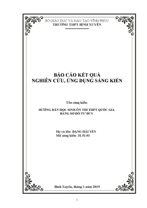 Skkn hướng dẫn học sinh ôn thi thpt quốc gia bằng sơ đồ tư duy