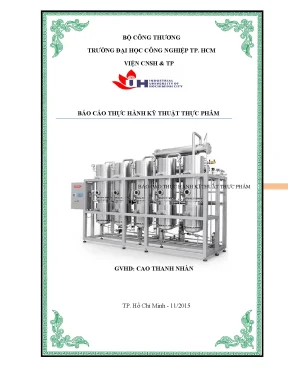 Báo cáo thực hành kỹ thuật thực phẩm
