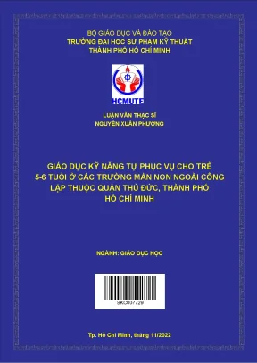 Giáo dục kỹ năng tự phục vụ cho trẻ 5 6 tuổi ở các trường mần non ngoài công lập thuộc quận thủ đức thành phố hồ chí minh