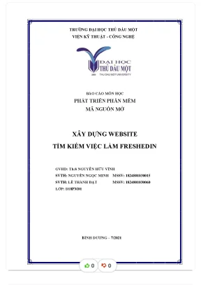 Báo cáo môn học phát triển phần mềm mã nguồn mở xây dựng website tm kiếm việc làm freshedin