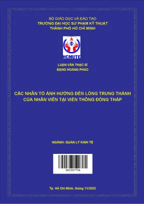 Các nhân tố ảnh hưởng đến lòng trung thành của nhân viên tại viễn thông đồng tháp