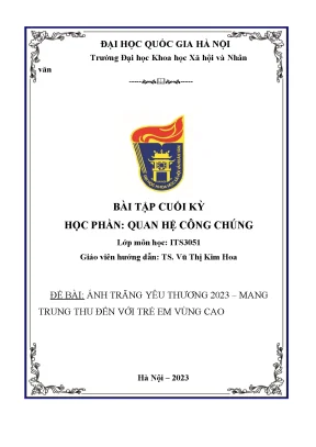 Đề bài ánh trăng yêu thương 2023 mang trung thu đến với trẻ em vùng cao