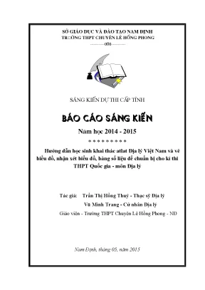 Skkn sáng hướng dẫn học sinh khai thác atlat địa lý việt nam và vẽ biểu đồ nhận xét biểu đồ bảng số liệu để chuẩn bị cho kì thi thpt quốc gia môn địa lý