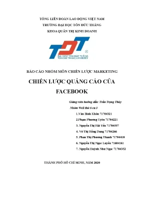 Báo cáo nhóm môn chiến lược marketing chiến lược quảng cáo của facebook