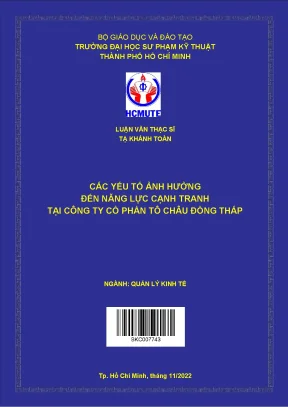 Các yếu tố ảnh hưởng đến năng lực cạnh tranh tại công ty cổ phần tô châu đồng tháp