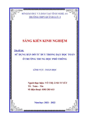 Skkn sử dụng bản đồ tư duy trong dạy học toán ở trường trung học phổ thông