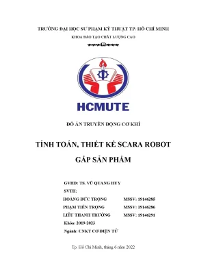 Đồ án truyền động cơ khí tính toán thiết kế scara robot gắp sản phẩm