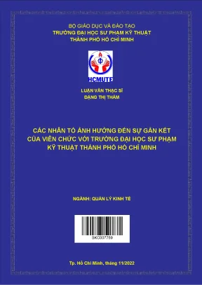 Các nhân tố ảnh hưởng đến sự gắn kết của viên chức với trường đại học sư phạm kỹ thuật thành phố hồ chí minh