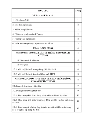Skkn một số giải pháp nâng cao nhận thức phòng chống dịch covid 19 cho học sinh tại trường trung học phổ thông đô lương 2