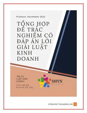 Trắc nghiệm luật kinh doanh