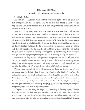 Skkn thiết kế và sử dụng trò chơi nhằm phát huy tính tích cực trong dạy học chương trình địa lí 11 cơ bản