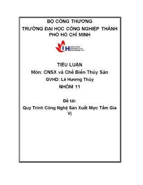 Tiểu luận quy trình công nghệ sản xuất mực tẩm gia vị