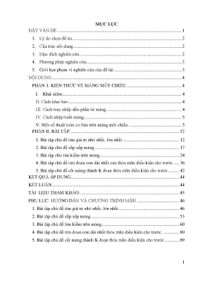 Skkn lớp các bài toán cơ bản trên mảng một chiều lập trình bằng ngôn ngữ c