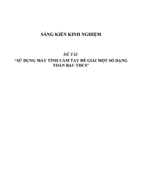 Skkn sử dụng máy tính cầm tay để giải một số dạng toán bậc thcs
