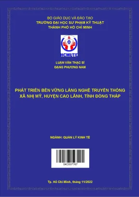 Phát triển bền vững làng nghề truyền thống xã nhị mỹ huyện cao lãnh tỉnh đồng tháp
