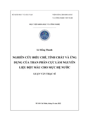 Nghiên cứu điều chế tính chất và ứng dụng của than phân cực làm nguyên liệu bột màu cho mực hệ nước