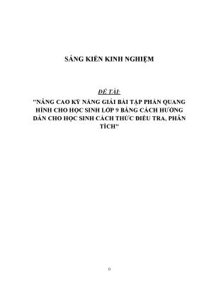 Skkn nâng cao kĩ năng giải bài tập phần quang hình cho học sinh lớp 9 bằng cách hướng dẫn cho học sinh cách thức điều tra phân tích001