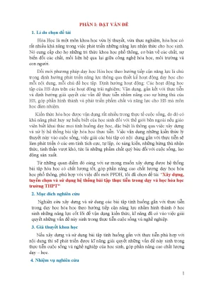 Skkn xây dựng tuyển chọn và sử dụng hệ thống bài tập thực tiễn trong dạy và học hóa học trường thpt