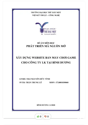 Tiểu luận đồ án đề tài xây dựng website bán máy chơi game cho công ty lk tại bình dƣơng