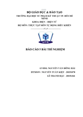 Tiểu luận báo cáo 5 bài thí nghiệm ứng dụng matlab trong mô tả toán học hệ thống