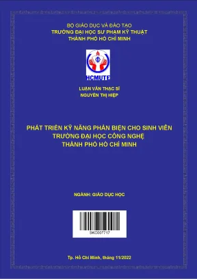 Phát triển kỹ năng phản biện cho sinh viên trường đại học công nghệ thành phố hồ chí minh