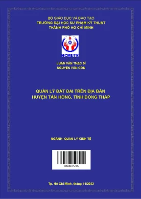 Quản lý đất đai trên địa bàn huyện tân hồng tỉnh đồng tháp