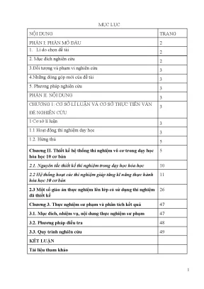 Skkn phát triển năng lực thực hành cho học sinh thpt thông qua thí nghiệm thực hành lớp 10 cơ bản