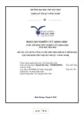 Tiểu luận đề tài xây dựng công cụ hỗ trợ theo dõi quá trình học tập cho sinh viên viện kỹ thuật công nghệ