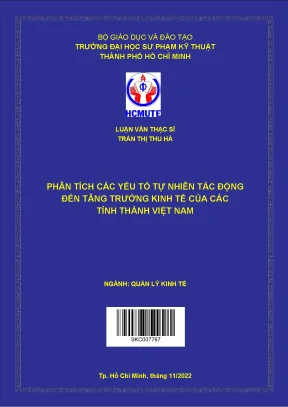 Phân tích các yếu tố tự nhiên tác động đến tăng trưởng kinh tế của các tỉnh thành việt nam