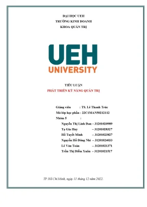 Tiểu luận phát triển kỹ năng quản trị chương 6 quản trị quyết định
