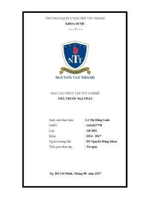 Tiểu luận báo cáo thực tập tốt nghiệp nhà thuốc đại phát