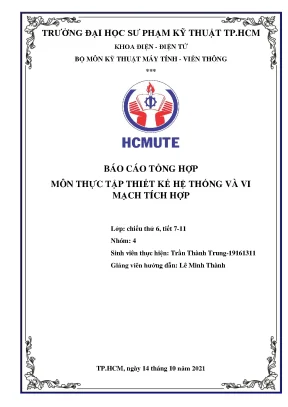 Báo cáo tổng hợp môn thực tập thiết kế hệ thống và vi mạch tích hợp