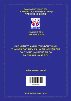 Các nhân tố ảnh hưởng đến ý định tham gia bảo hiểm xã hội tự nguyện của đối tượng làm nghề tự do tại thành phố sa đéc