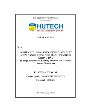 Tiểu luận nghiên cứu giao thức định tuyến tiết kiệm năng lượng cho mạng cảm biến không dây energy economical routing protocol for wireless sensor networks
