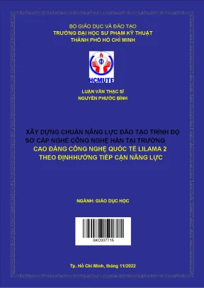 Xây dựng chuẩn năng lực đào tạo trình độ sơ cấp nghề công nghệ hàn tại trường cao đẳng công nghệ quốc tế lilama 2 theo định hướng tiếp cận năng lực