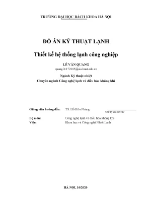 Đồ án kỹ thuật lạnh thiết kế hệ thống lạnh công nghiệp