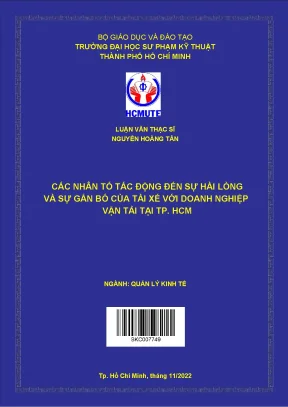Các nhân tố tác động đến sự hài lòng và sự gắn bó của tài xế với doanh nghiệp vận tải tại tp hcm