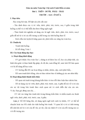 Skkn giáo án toán lớp 1 cả năm sách cánh diều