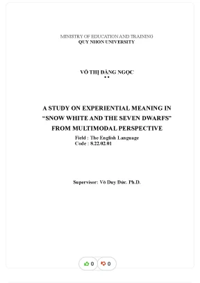 Tiểu luận a study on experiential meaning in snow white and the seven dwarfs from multimodal perspective