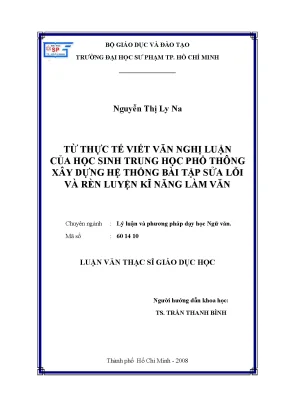 Skkn xây dựng tiêu chí chấm bài làm văn chương trình lớp 11