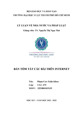 Lý luận về nhà nước và pháp luật bản tóm tắt các bài trên internet bản chất của quyền lực quốc hội việt namnhững vấn đề lý luận và thực tiễn