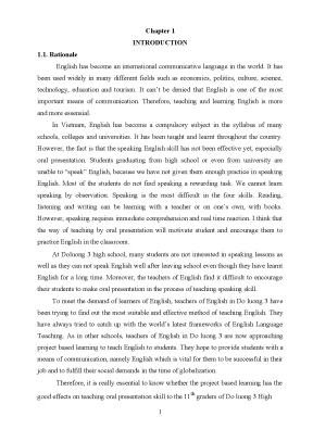 Skkn developing 11th grade students oral presentation skill through project based learning a case at a mountainous high school