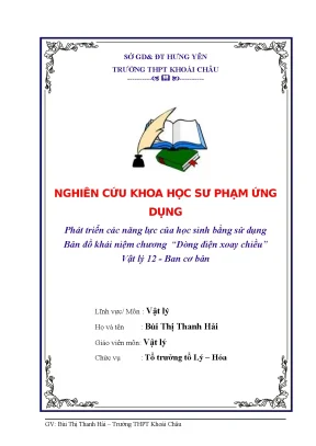 Skkn phát triển các năng lực của học sinh bằng sử dụng bản đồ khái niệm chương dòng điện xoay chiều vật lí 12 ban cơ bản