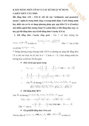 Skkn bất đẳng thức cô si và các kĩ thuật sử dụng i kiến thức cần nhớ