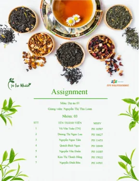 Giới thiệu đề tài dự án tên thương hiệu trà tự nhiên