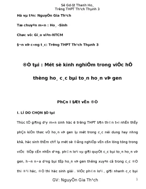 Skkn một số kinh nghiệm trong việc hệ thống hoá các bài toán hoán vị gen
