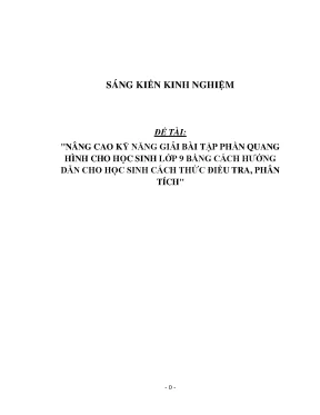 Skkn nâng cao kĩ năng giải bài tập phần quang hình cho học sinh lớp 9 bằng cách hướng dẫn cho học sinh cách thức điều tra phân tích