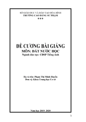 Skkn đề cương bài giảng môn đất nước học